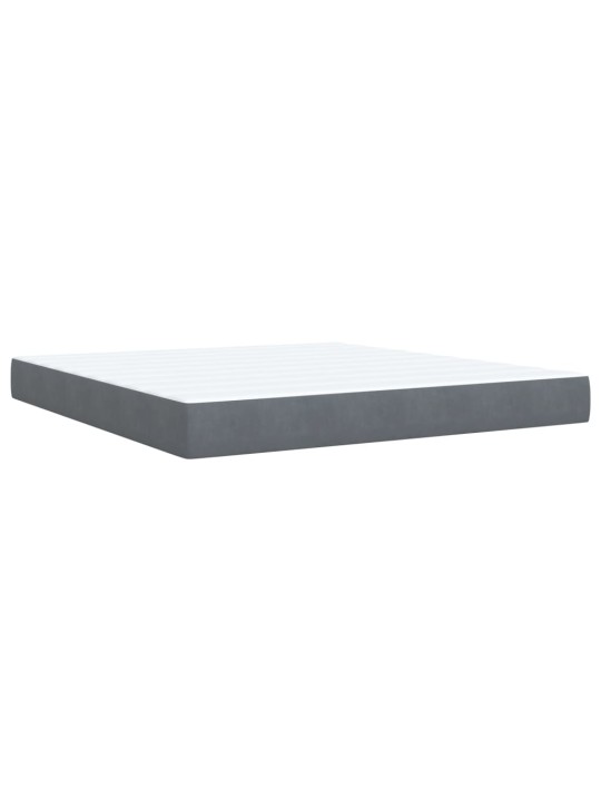 Box spring postel s matrací tmavě šedá 180x200 cm samet