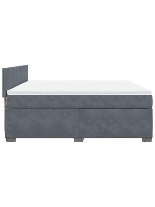 Box spring postel s matrací tmavě šedá 180x200 cm samet