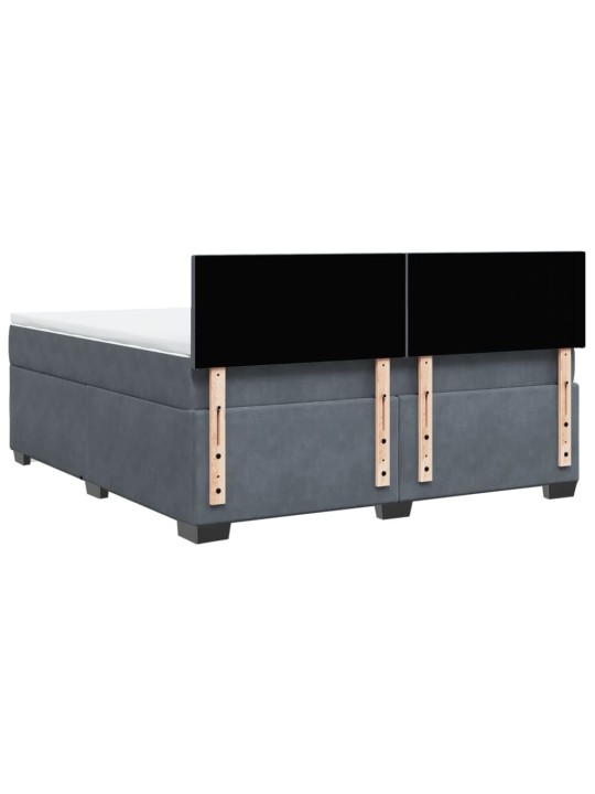 Box spring postel s matrací tmavě šedá 180x200 cm samet
