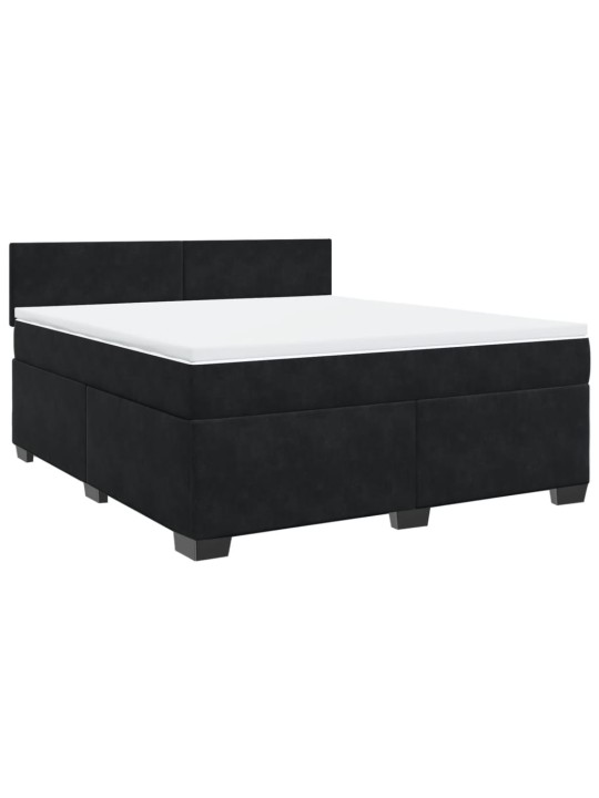 Box spring postel s matrací černá 180x200 cm samet