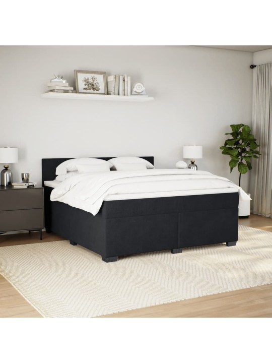 Box spring postel s matrací černá 180x200 cm samet