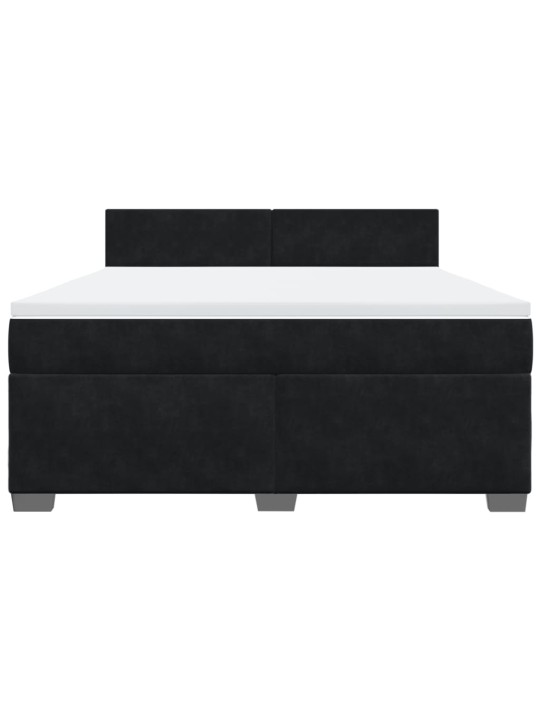 Box spring postel s matrací černá 180x200 cm samet