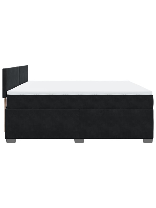 Box spring postel s matrací černá 180x200 cm samet