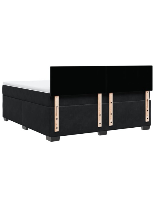 Box spring postel s matrací černá 180x200 cm samet