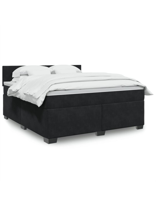 Box spring postel s matrací černá 180x200 cm samet