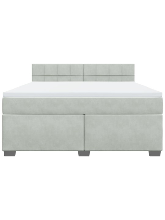 Box spring postel s matrací světle šedá 180x200 cm samet