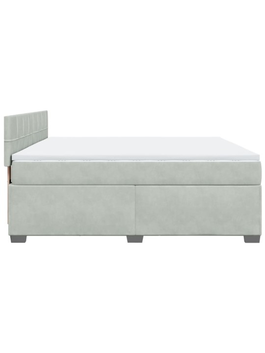 Box spring postel s matrací světle šedá 180x200 cm samet