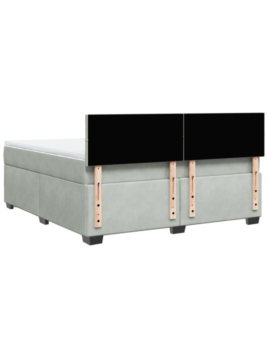 Box spring postel s matrací světle šedá 180x200 cm samet