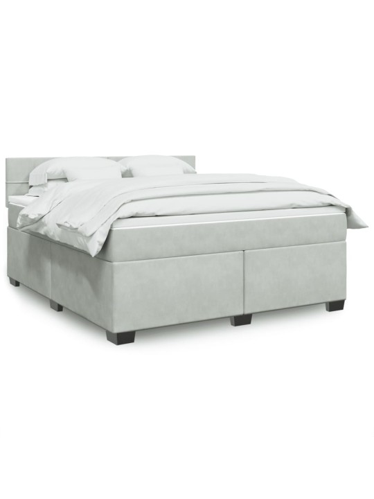 Box spring postel s matrací světle šedá 180x200 cm samet