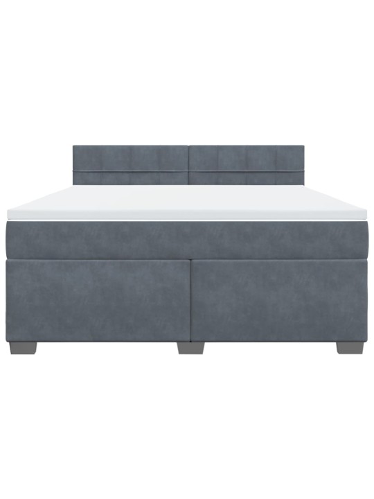 Box spring postel s matrací tmavě šedá 180x200 cm samet