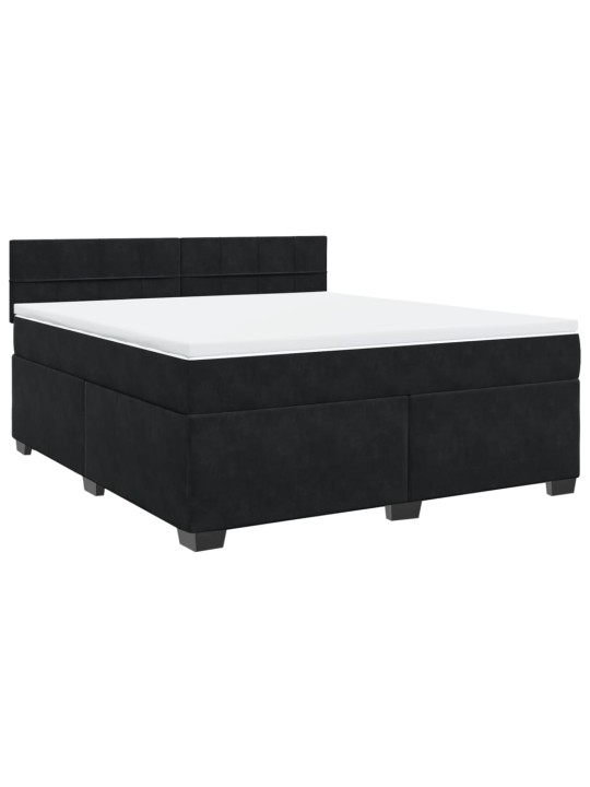 Box spring postel s matrací černá 180x200 cm samet