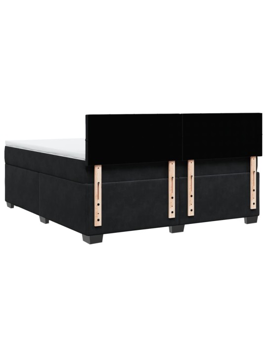 Box spring postel s matrací černá 180x200 cm samet