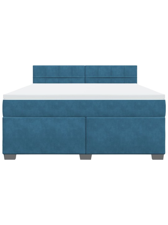 Box spring postel s matrací modrá 180 x 200 cm samet