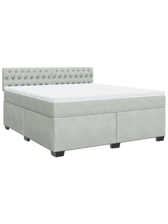 Box spring postel s matrací světle šedá 180x200 cm samet