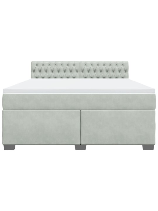 Box spring postel s matrací světle šedá 180x200 cm samet