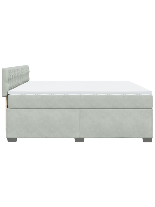 Box spring postel s matrací světle šedá 180x200 cm samet