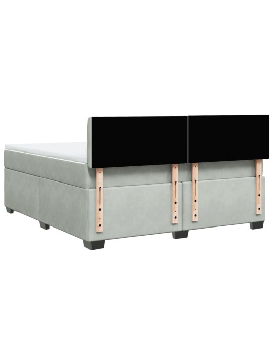Box spring postel s matrací světle šedá 180x200 cm samet