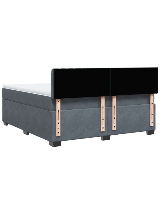 Box spring postel s matrací tmavě šedá 180x200 cm samet