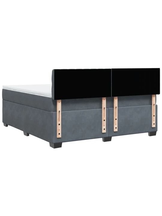 Box spring postel s matrací tmavě šedá 180x200 cm samet