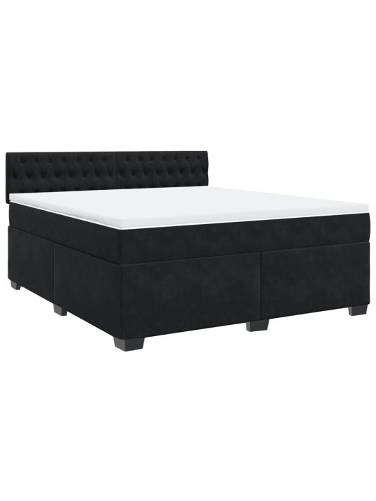 Box spring postel s matrací černá 180x200 cm samet