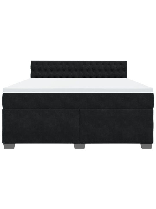 Box spring postel s matrací černá 180x200 cm samet