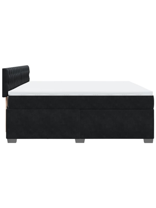 Box spring postel s matrací černá 180x200 cm samet