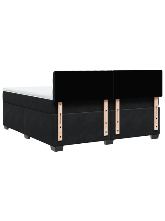 Box spring postel s matrací černá 180x200 cm samet