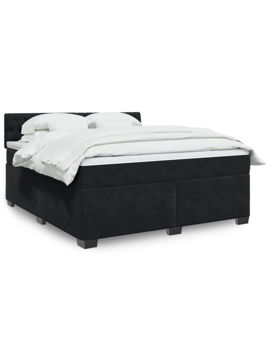 Box spring postel s matrací černá 180x200 cm samet