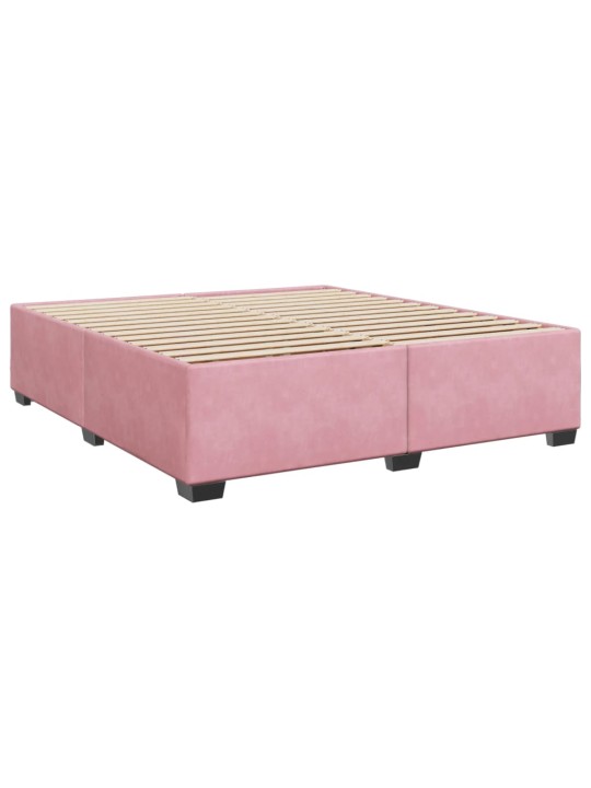 Box spring postel s matrací růžová 180x200 cm samet