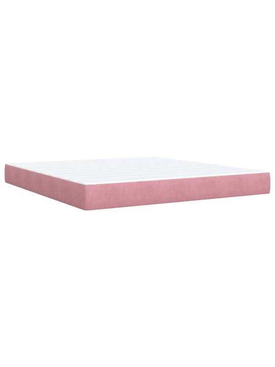 Box spring postel s matrací růžová 180x200 cm samet