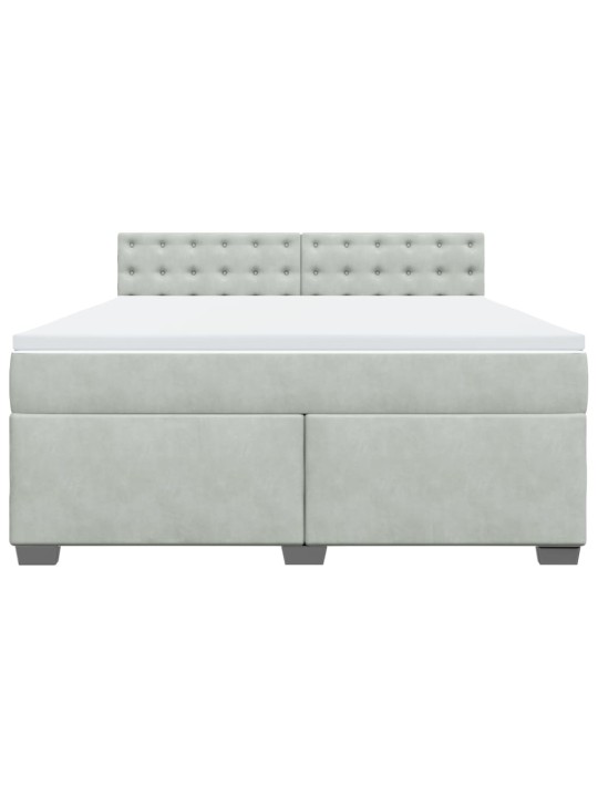 Box spring postel s matrací světle šedá 180x200 cm samet