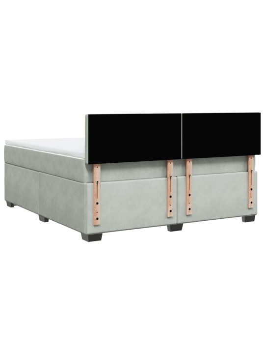 Box spring postel s matrací světle šedá 180x200 cm samet