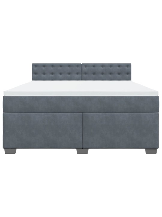 Box spring postel s matrací tmavě šedá 180x200 cm samet
