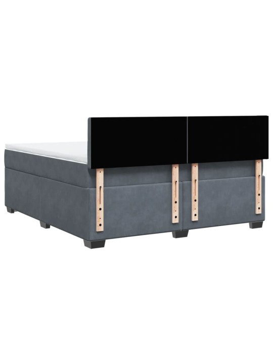 Box spring postel s matrací tmavě šedá 180x200 cm samet