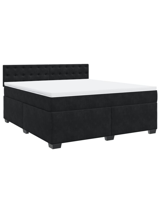 Box spring postel s matrací černá 180x200 cm samet