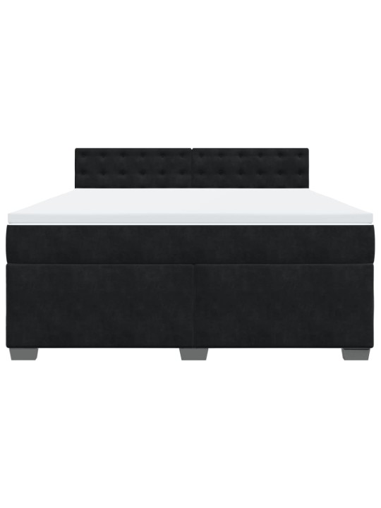 Box spring postel s matrací černá 180x200 cm samet