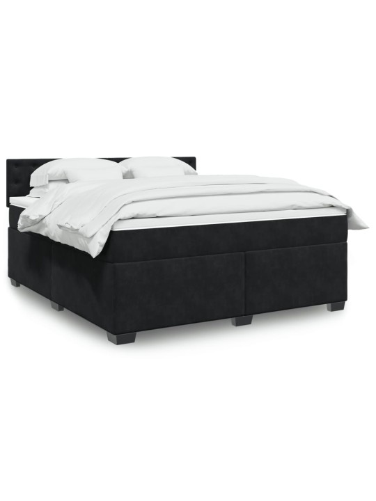Box spring postel s matrací černá 180x200 cm samet