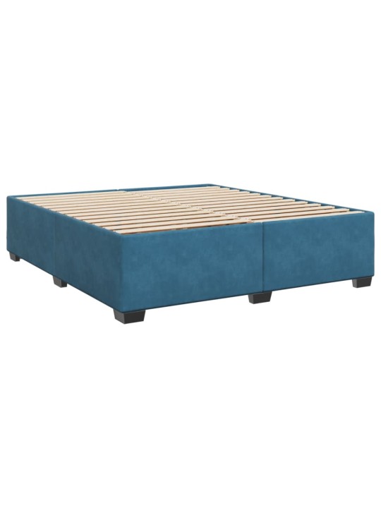 Box spring postel s matrací modrá 180 x 200 cm samet