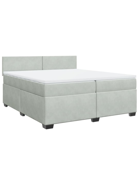 Box spring postel s matrací světle šedá 200x200 cm samet