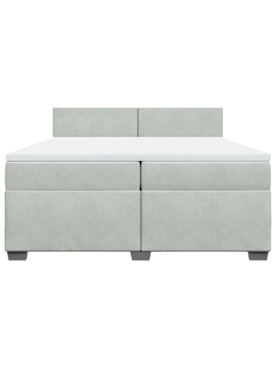 Box spring postel s matrací světle šedá 200x200 cm samet