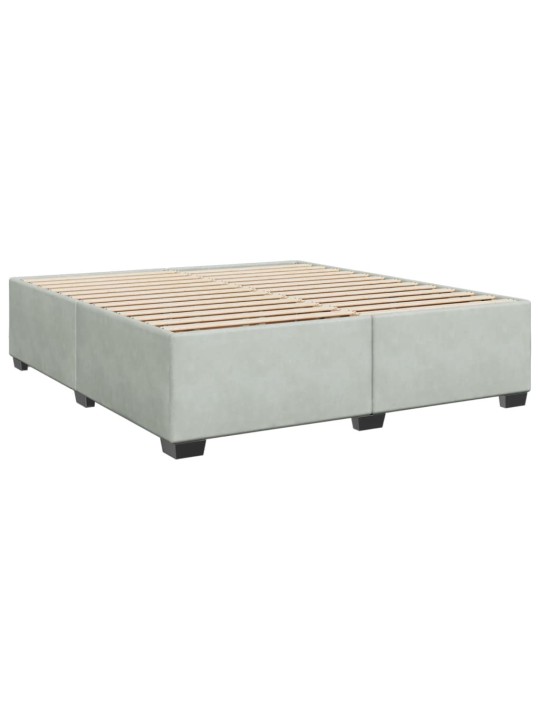 Box spring postel s matrací světle šedá 200x200 cm samet