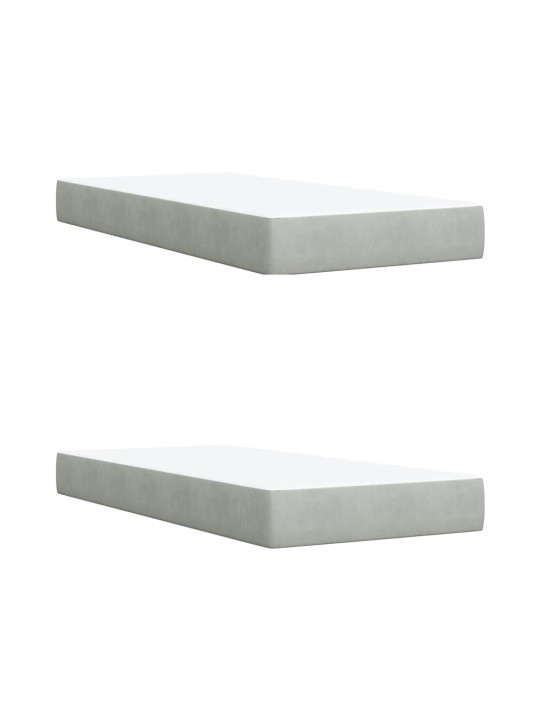 Box spring postel s matrací světle šedá 200x200 cm samet