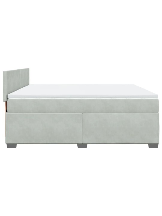 Box spring postel s matrací světle šedá 200x200 cm samet