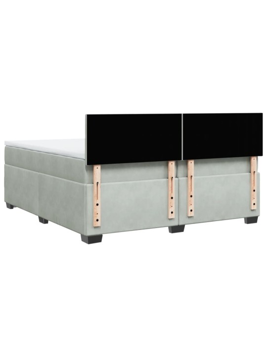 Box spring postel s matrací světle šedá 200x200 cm samet