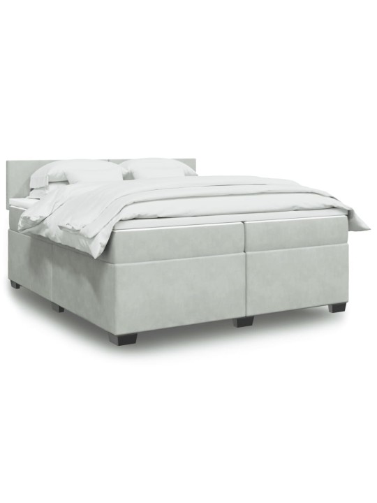 Box spring postel s matrací světle šedá 200x200 cm samet