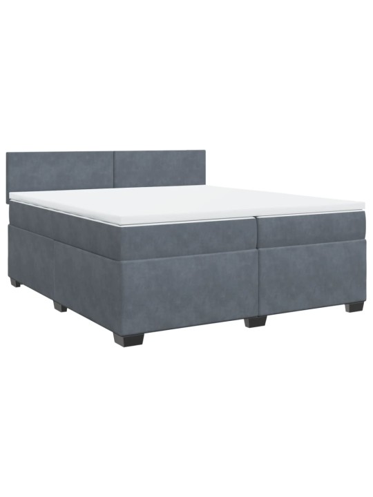 Box spring postel s matrací tmavě šedá 200x200 cm samet