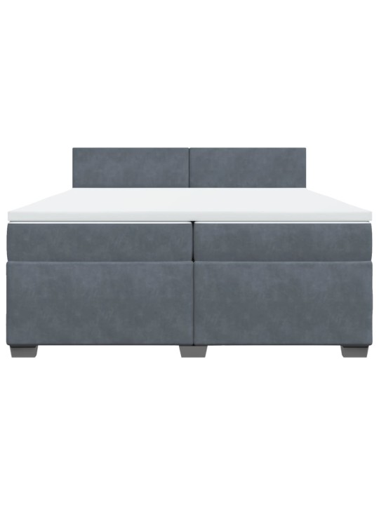 Box spring postel s matrací tmavě šedá 200x200 cm samet