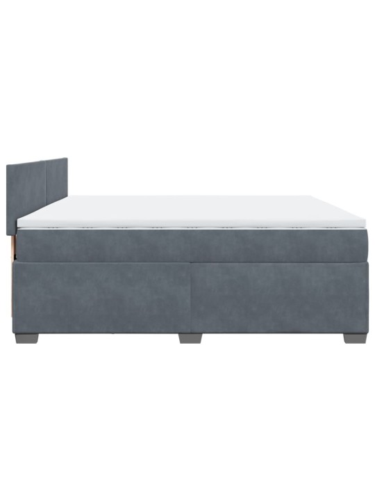 Box spring postel s matrací tmavě šedá 200x200 cm samet
