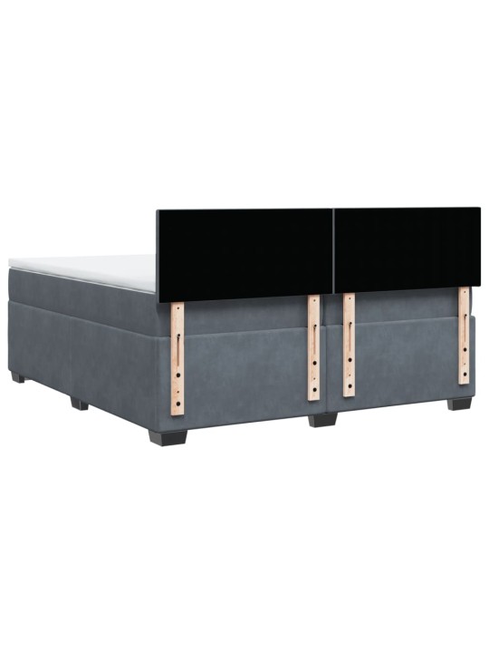Box spring postel s matrací tmavě šedá 200x200 cm samet