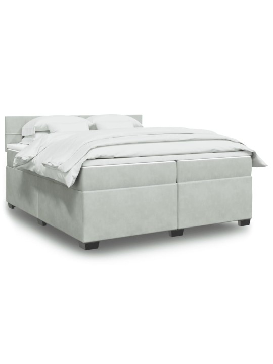 Box spring postel s matrací světle šedá 200x200 cm samet